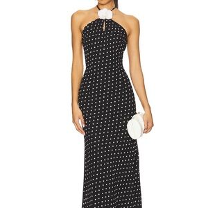 Viella Maxi Dress Black and white Polka Dot Dress